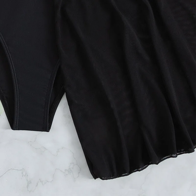 ملابس سباحة جديدة لعام 2025 أوروبية وأمريكية متعددة الألوان بحافة مكشكشة وتنورة مثيرة من قطعة واحدة ملابس سباحة بيكيني #4