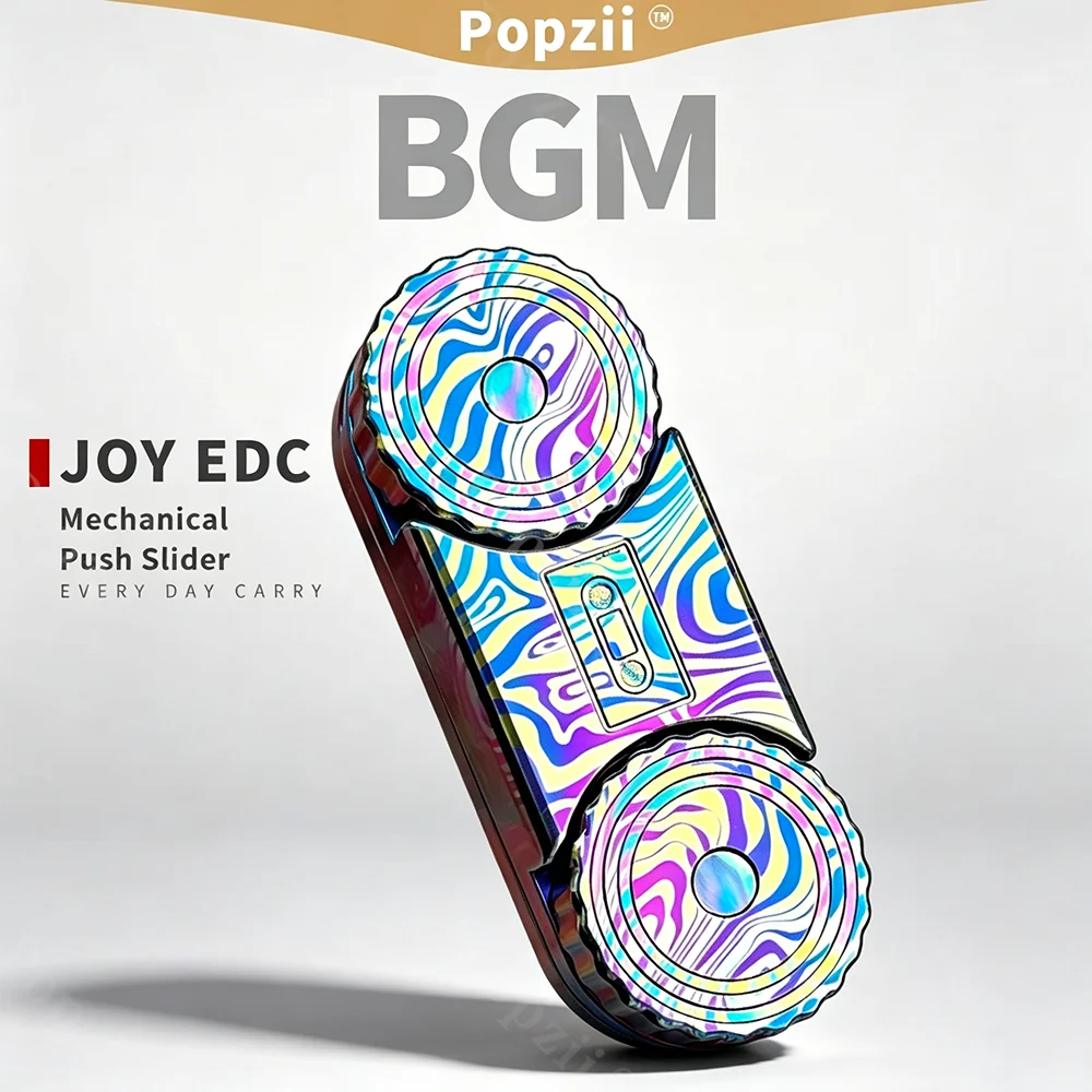 

JOY EDC BGM Zirconium Colorful Carve Fidget Slider DIY Stress Relief Toy Fidget Toys Adults Original Design Push Slider