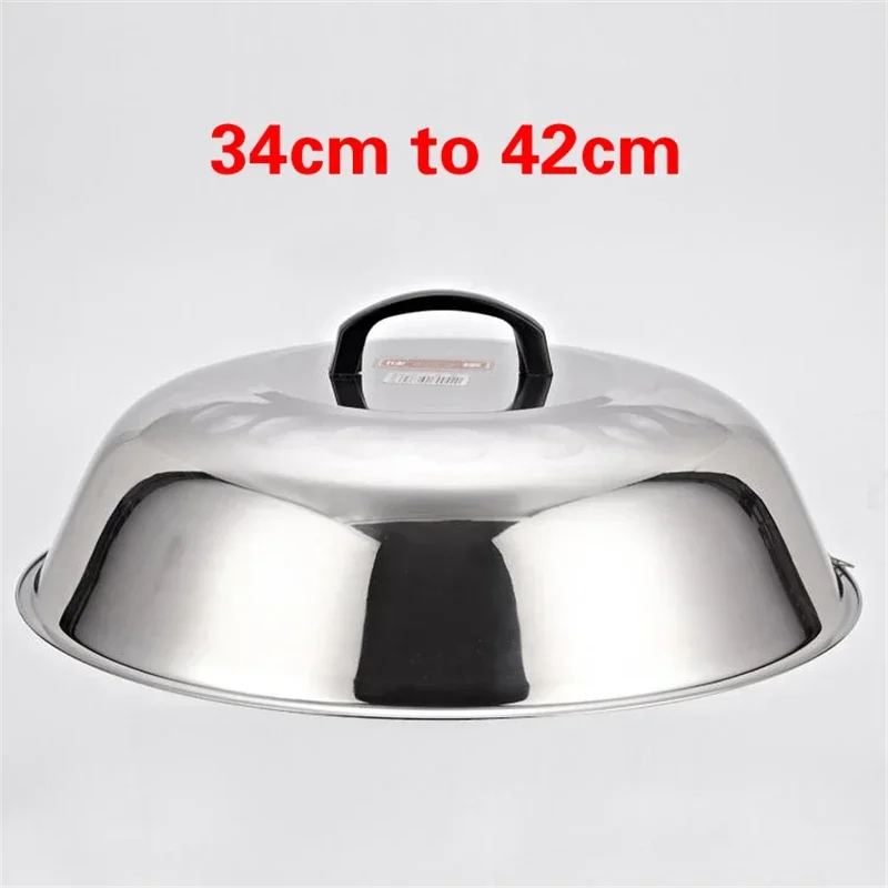 Circular Stainless Steel Pan Lid Lids Oil Grease Filter Helper Size Wok Cap Universal Kitchen Cookware Accessories Pot Cover