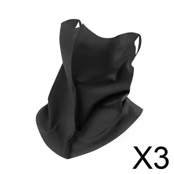 

3xFace Mask Covering Ice Silk Neck Wrap Cover for Summer Cycling Outdoor Sport Black