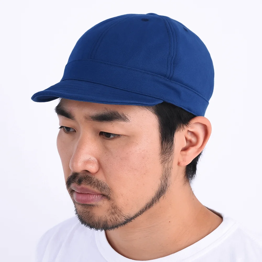 

Retro Solid Color Short Brim Baseball Cap Canvas Japanese Style Sun Hat Flat Brim Sunscreen Peaked Cap Men
