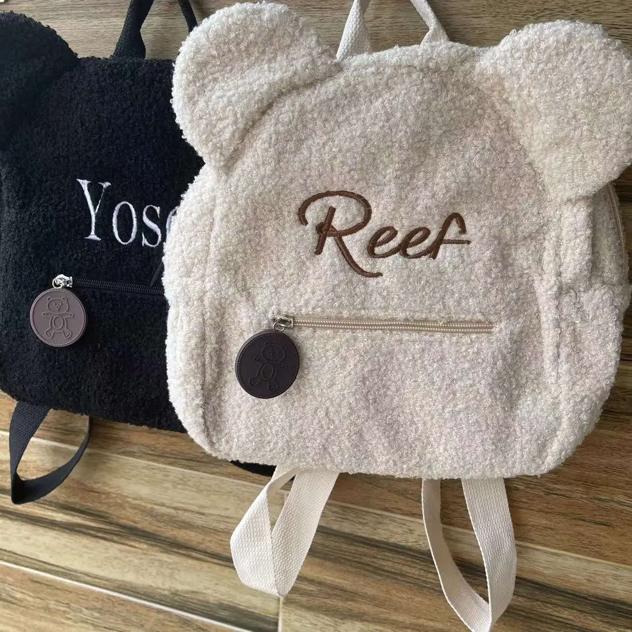 Personalized Toddler Backpack Lightweight Plush Bear Bag Kids Custom Name Embroidered Backpack Gifts for Boys Girls