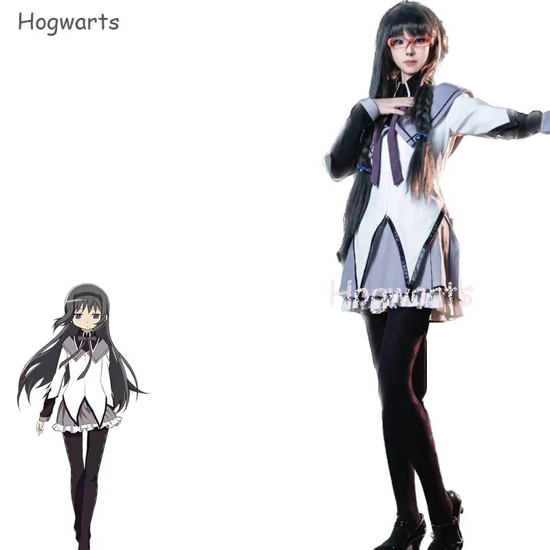

Hogwarts аниме Akemi Homura косплей костюм боевая форма чулки Akemi Homura наряды