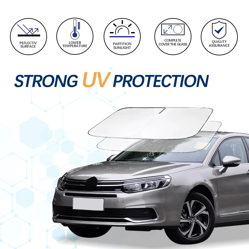 

Windshield Sun Shade For Citroen C5 Sunshade Sun Visor Protector Foldable Blocks UV Rays Keep Your Car Cooler