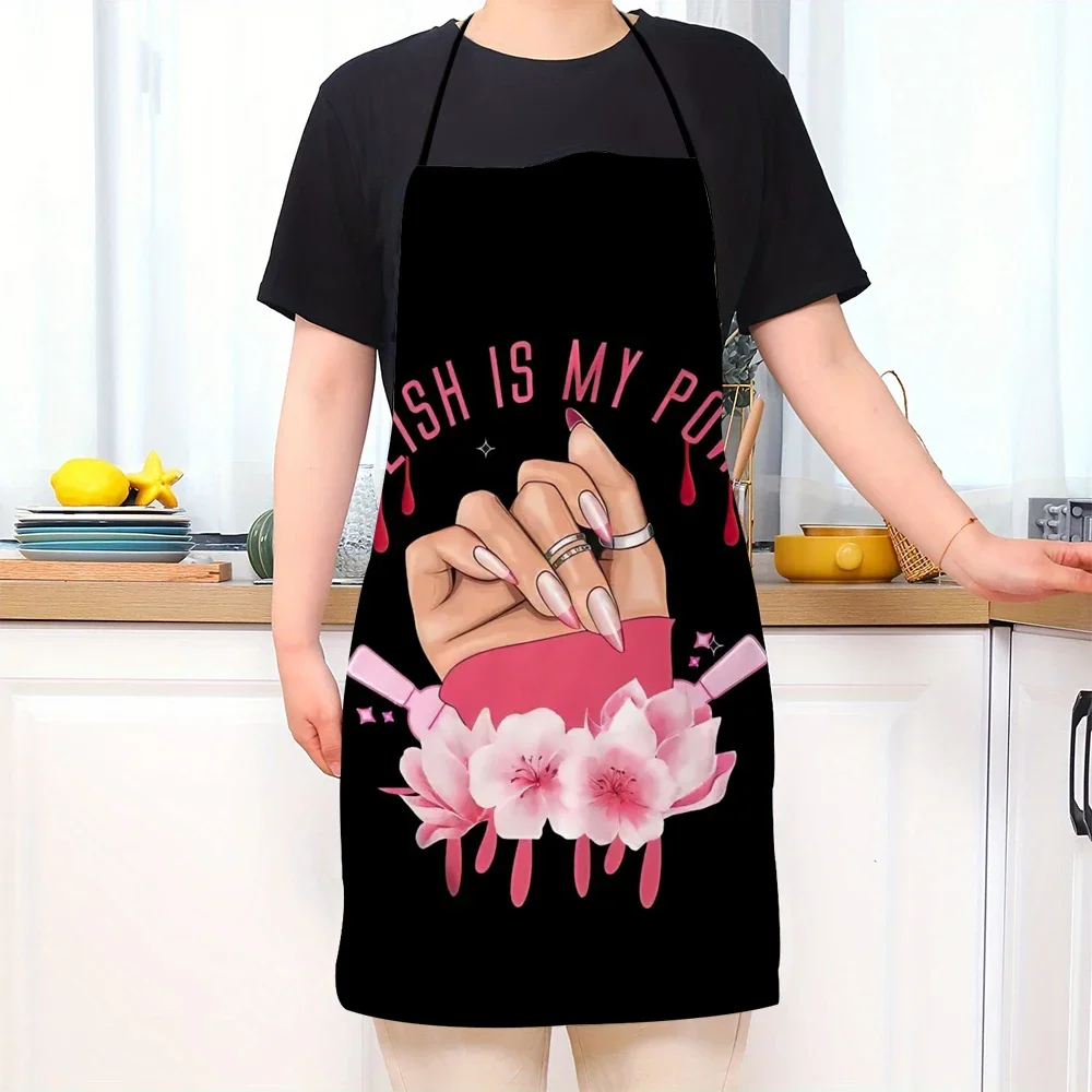 مخصص مريلة طلاء الأظافر هو قوي المئزر للرجال النساء الكبار الشيف الطبخ المطبخ طلاء الأظافر Tablier المطبخ اللوحة 50*70 سنتيمتر #2
