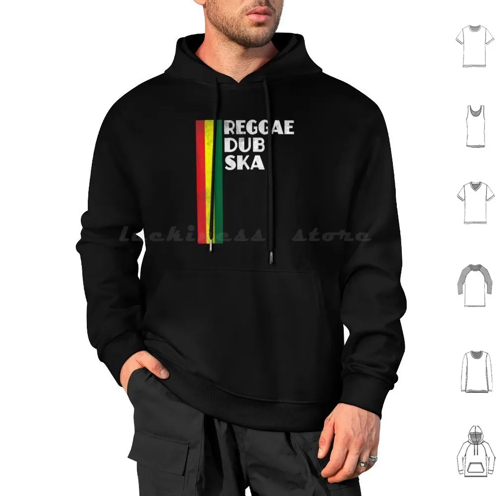 Reggae Dub Ska Lover Record Player Fan Rasta Rastafari Cool Hoodie cotton Long Sleeve Dub Reggae Rasta Dub Music Reggae