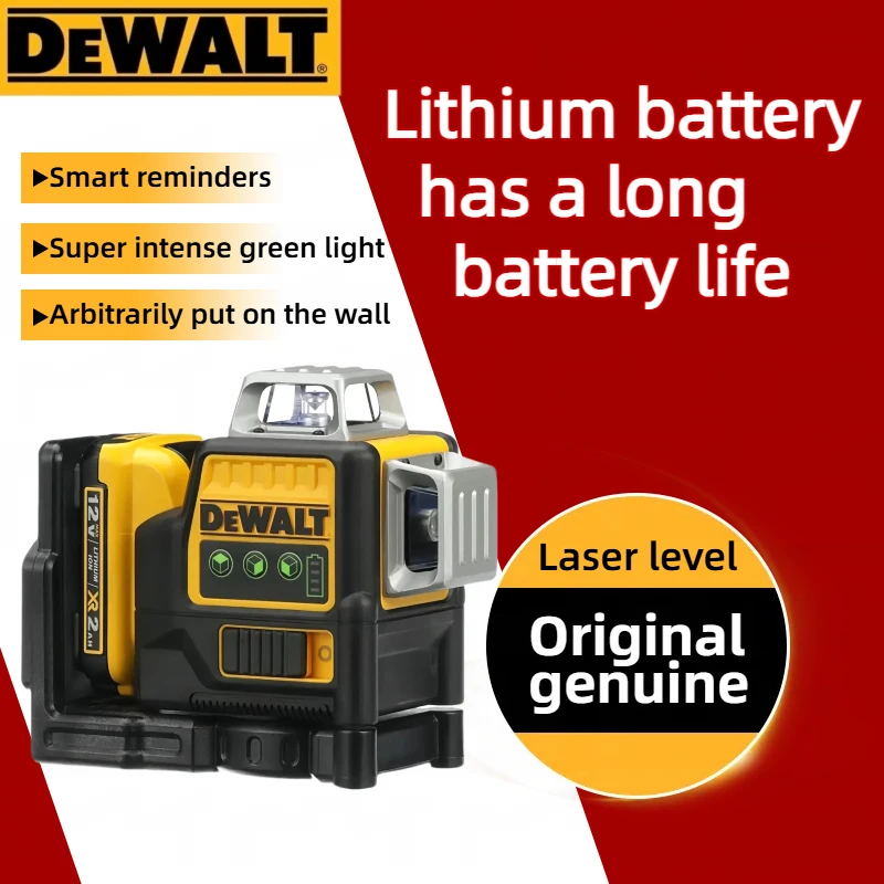 

Лазерный нивелир DEWALT DW089LG 2025, 12 линий, зеленый луч, 12В, литиевая батарея, 360 градусов, горизонтальный и вертикальный, для наружных работ
