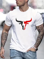 Men's Summer Loose Fit Large 100% Cotton Printed T-shirt Tops