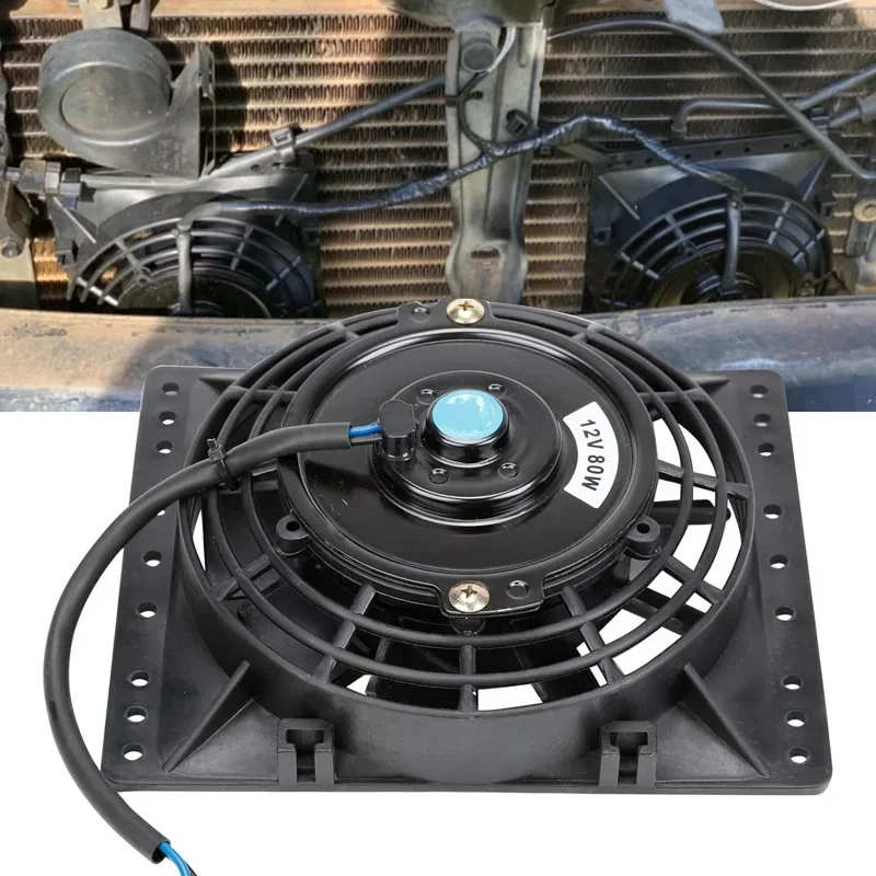 6 Inch Slim 650CFM Car Radiator Cooling Fans Universal Slim Pull Push 12V 80W Direct Replacement Electric Fan with Mount Kit