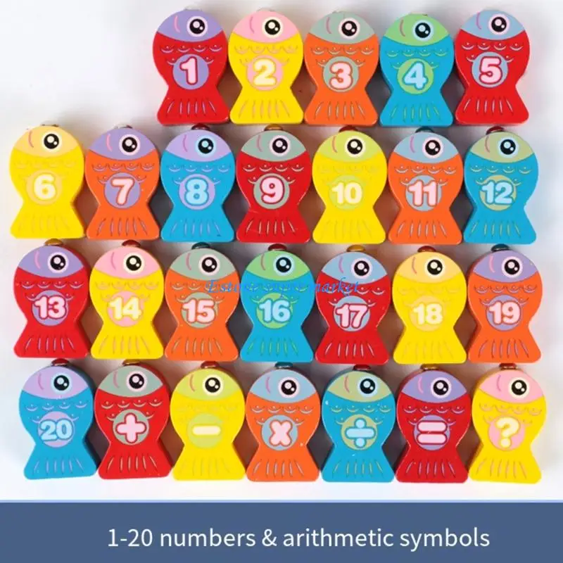 090B Magnetisches Angelspielzeug aus Holz für Kleinkinder, Lernaktivitätstafel mit Verbesserung der Buchstaben- und