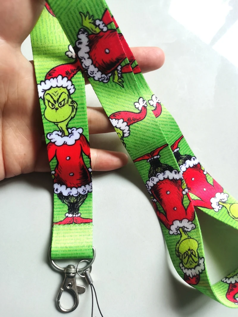 1 Pcs Cartoon Christmas   Lanyard  Phone Rope ID Card Badge Holder Neck Strap Cartoon Keychain  Gift