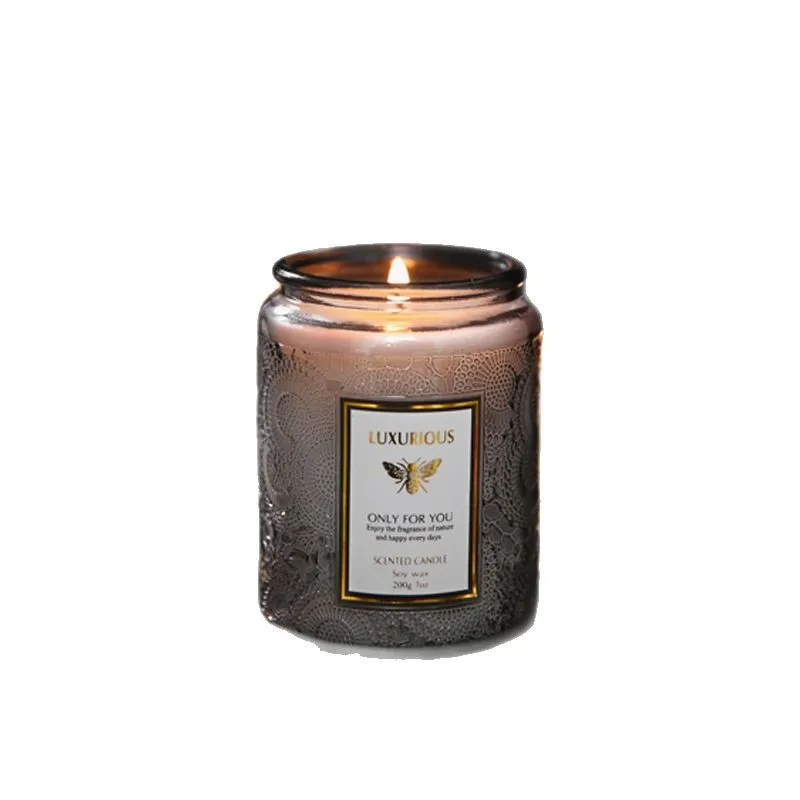 Aromatherapy Embossed Candle Cup Premium Fragrance Smokeless Soybean Candle Atmosphere Helps Sleep