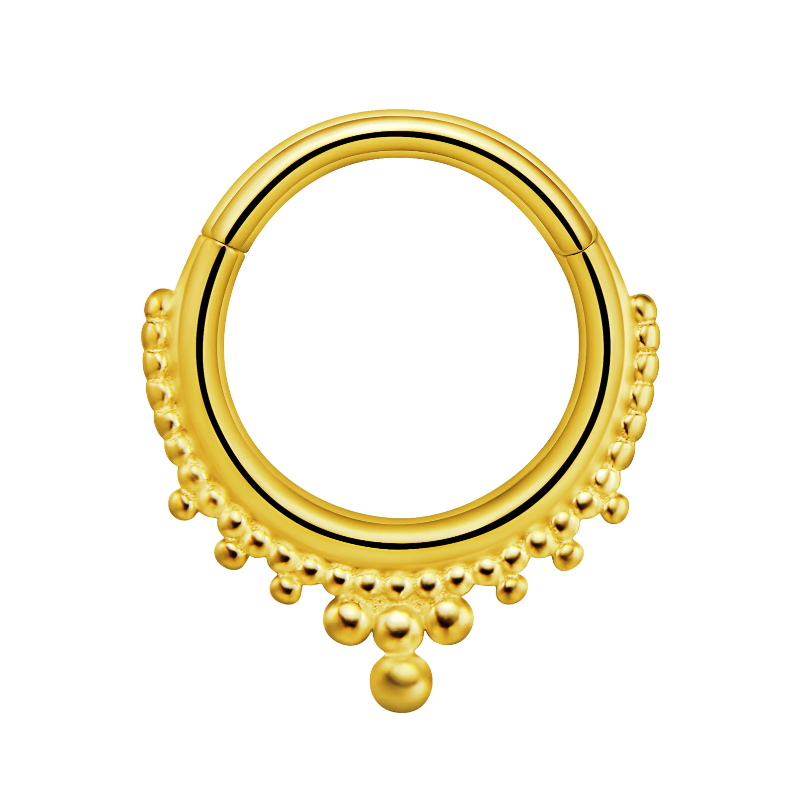 Stainless Steel Hinged Hoop Nose Rings with Butterfly Pattern