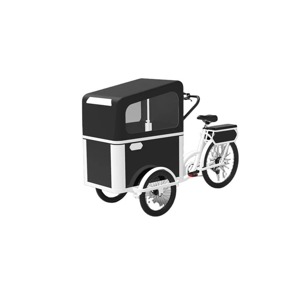 Electric Pedal 3 Wheels Street Mobile Food Cart Coffee Cargo Bike Bicycle Tricycle for Kids Children