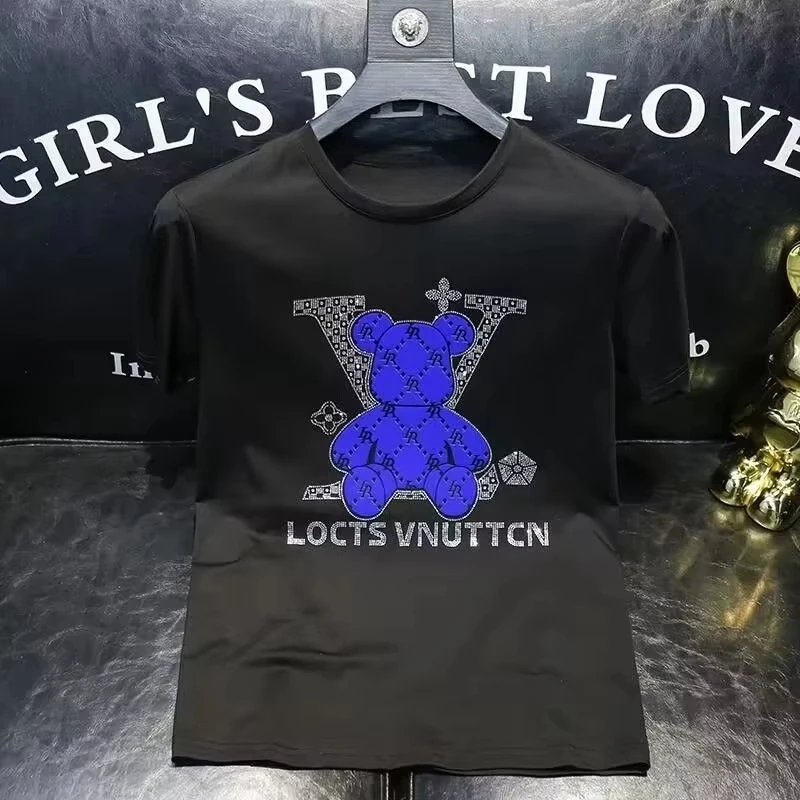 

2025 Hot Selling Plus Size Women's Summer Light Luxury Printed Cotton T-shirt Street Trend Short Sleeved Retro Design T-shirt