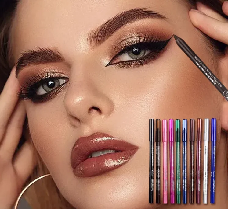 

Waterproof Non-Smudge Eyeliner Pencil - Pearlescent Matte Smooth Easy Wear Black Brown Red Eyeshadow & Eyeliner Pen for Lasting