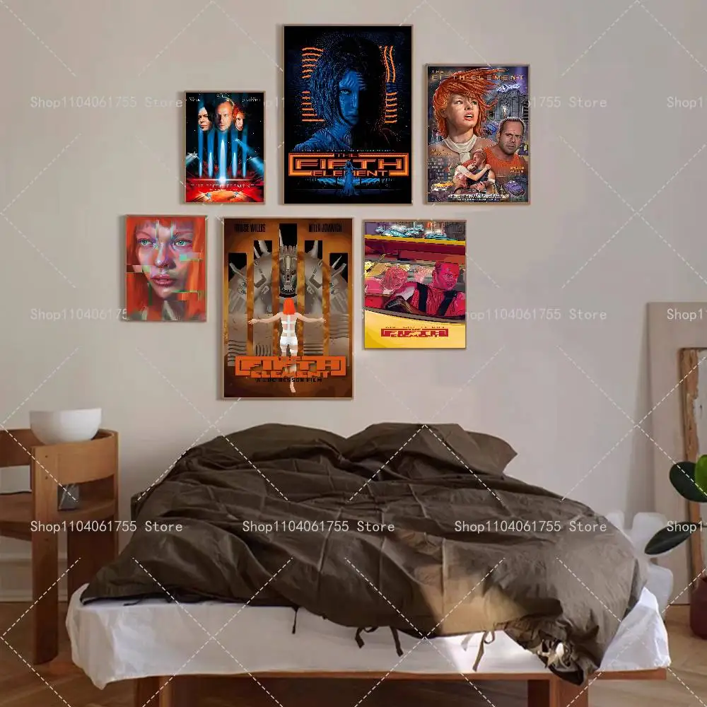 Movie The Fifth Element Poster Self-adhesive Art Waterproof Paper Sticker Coffee House Bar Room Wall Decor