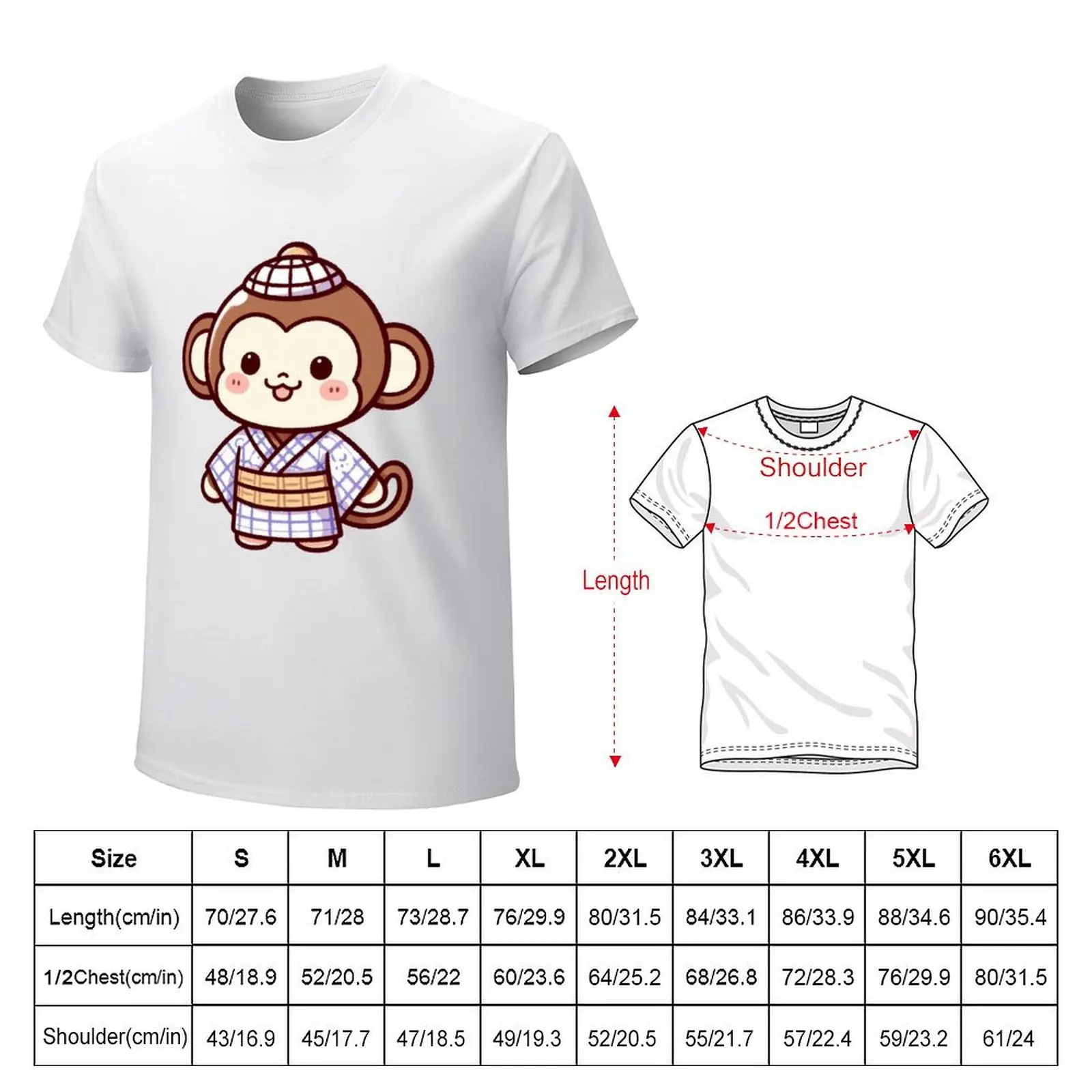 Yutaka Monkey T-shirt korean fashion vintage clothes anime oversized t shirts for men