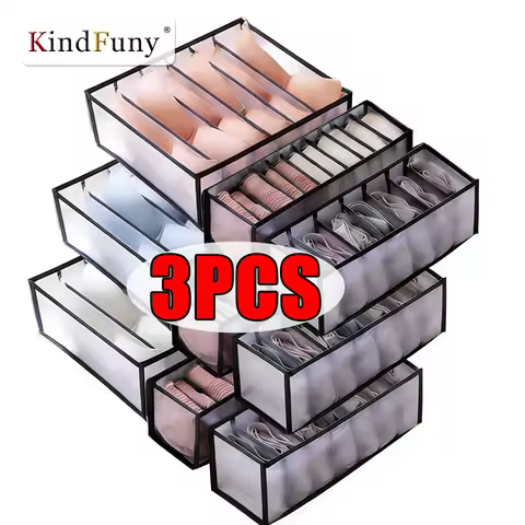 Mesh Grid Storage Boxes for Underwear Closet Divider Storage Box Storage Organizer for Clothes Collapsible Drawer Organizer