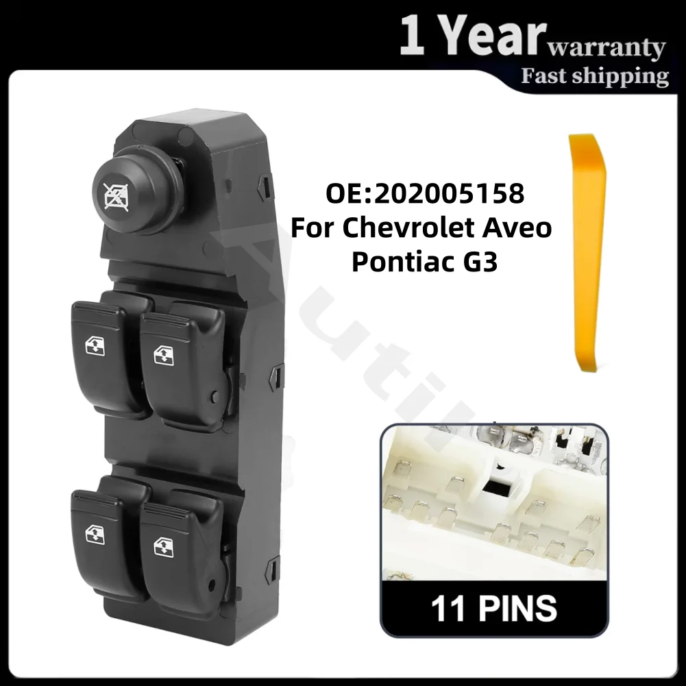 

202005158 11Pins Front Left Master Power Window Switch for Chevrolet Aveo Sedan Aveo5 Hatchback Pontiac G3 Wave 2007-2011