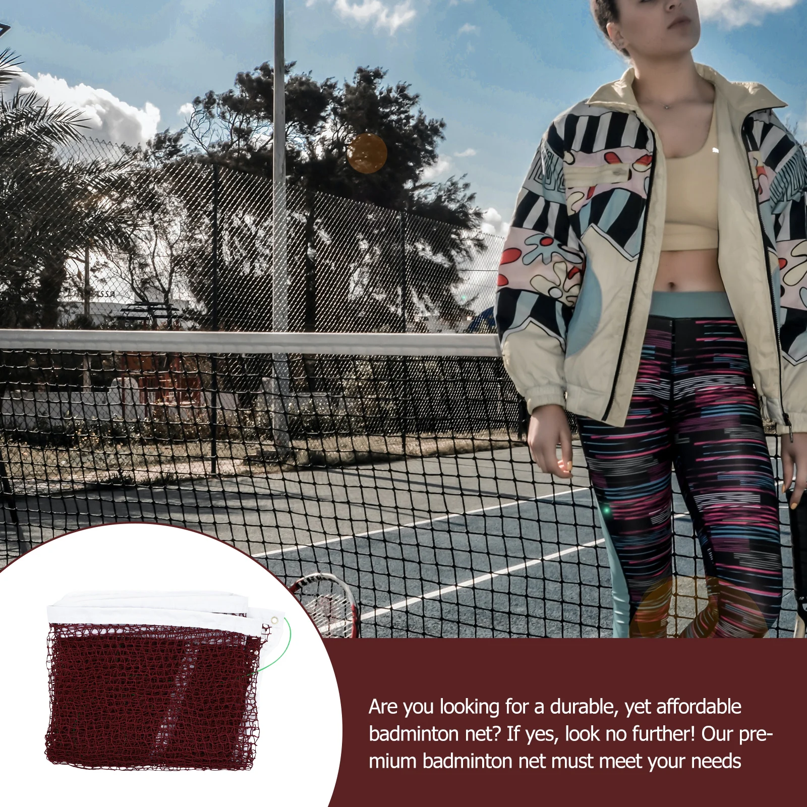 

Портативная сетка для бадминтона, прочная сетка для волейбола, тенниса, пиклбола, нейлон, экономия места, простая установка, плоская площадка, подарок на день рождения