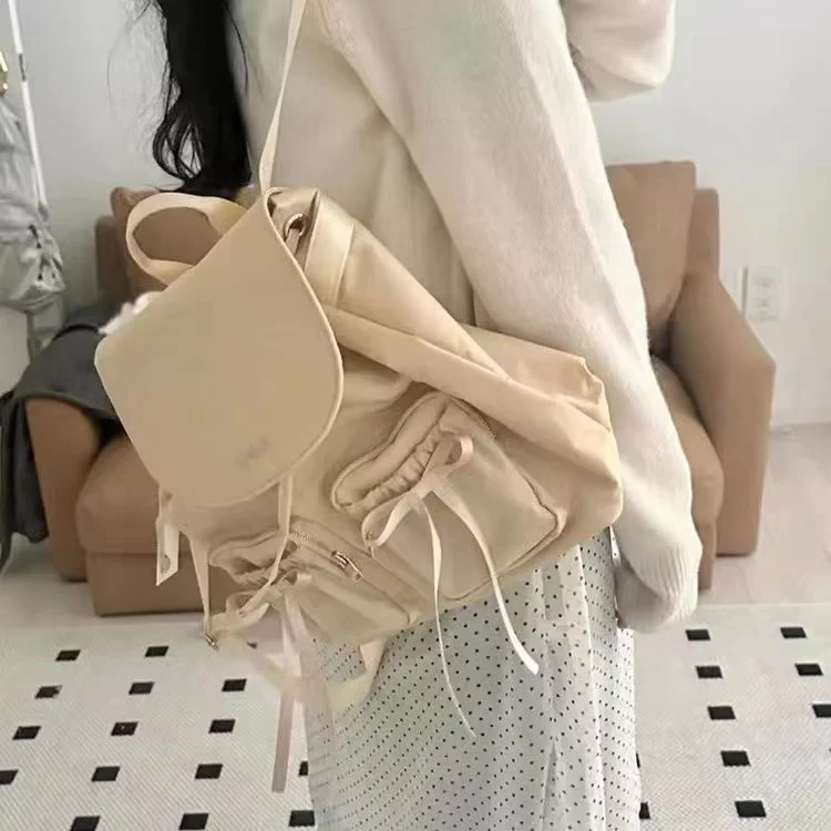 Sac à dos grande capacité pour femme, sacs à dos en nylon polyvalents, design de niche, nœud Sweet Girl