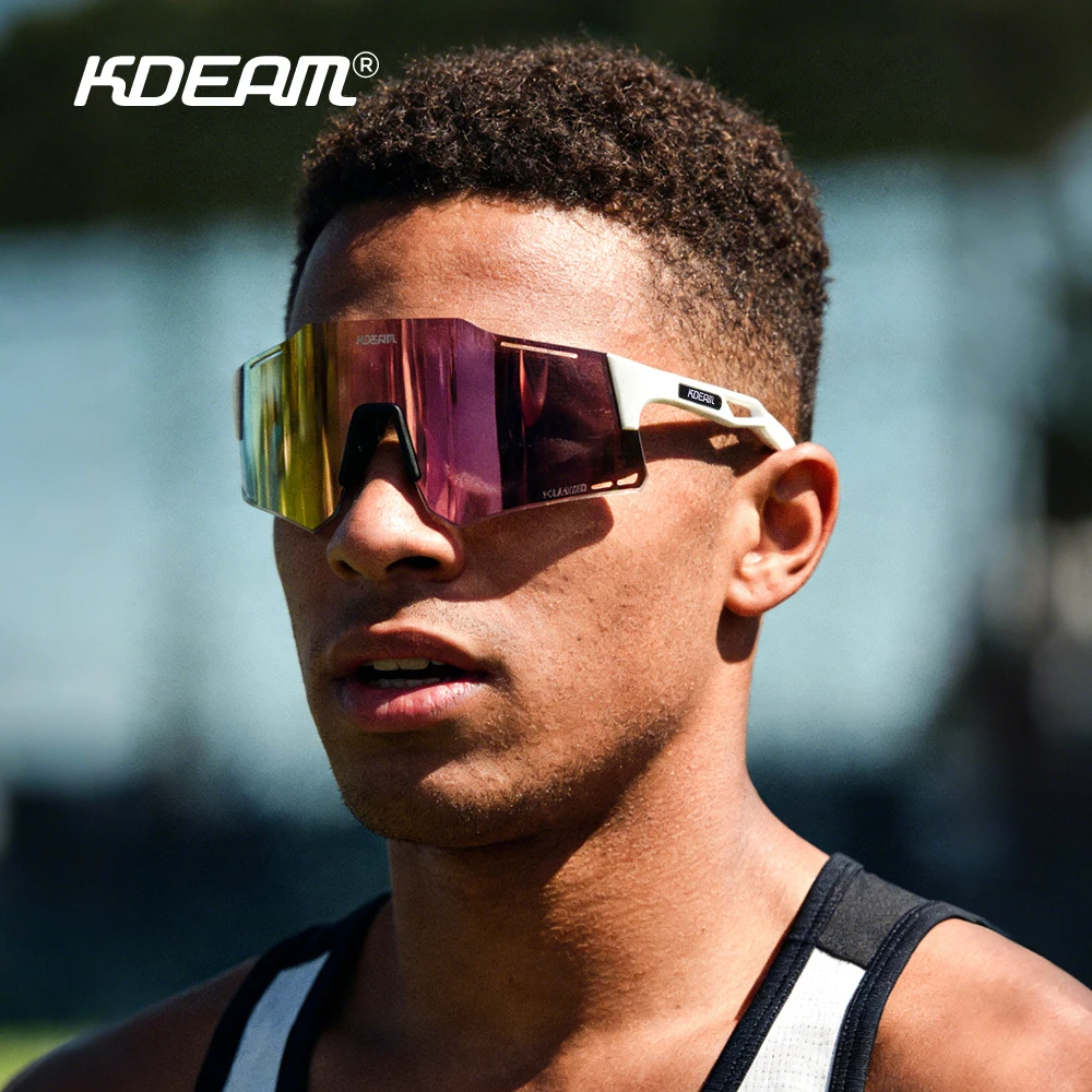 KDEAM Lightweight TR90 Cycling Sunglasses Polarized Men Half-Frame Design Outdoor Riding Sunglasses Women With Package