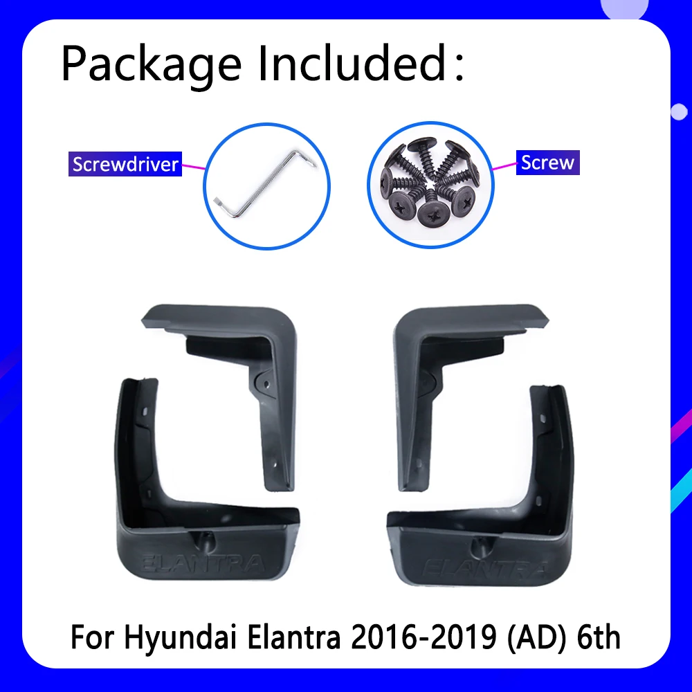 Mudguards fit For Hyundai Elantra Avante AD 2016-2019 2017 2018 Car Accessories Mudflap Fender Auto Replacement Parts