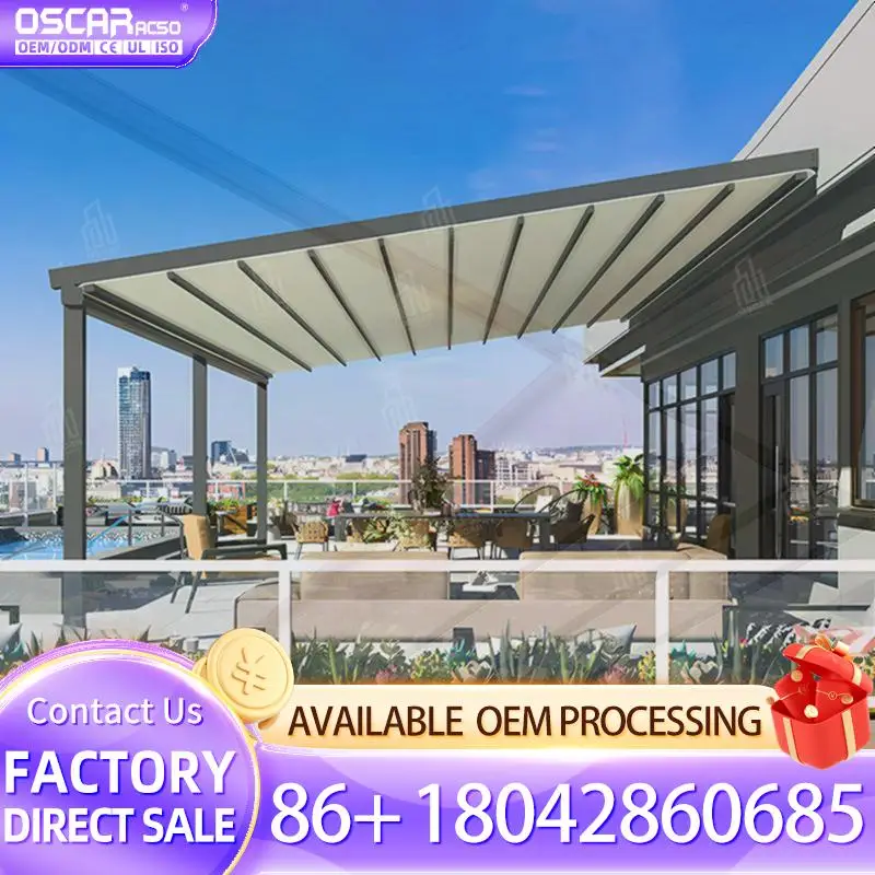 

Aluminium Retractable Folding Awning for Terrace Pergola Widely Used in Outdoor Balcony Patio Retractable Canopy Pergola