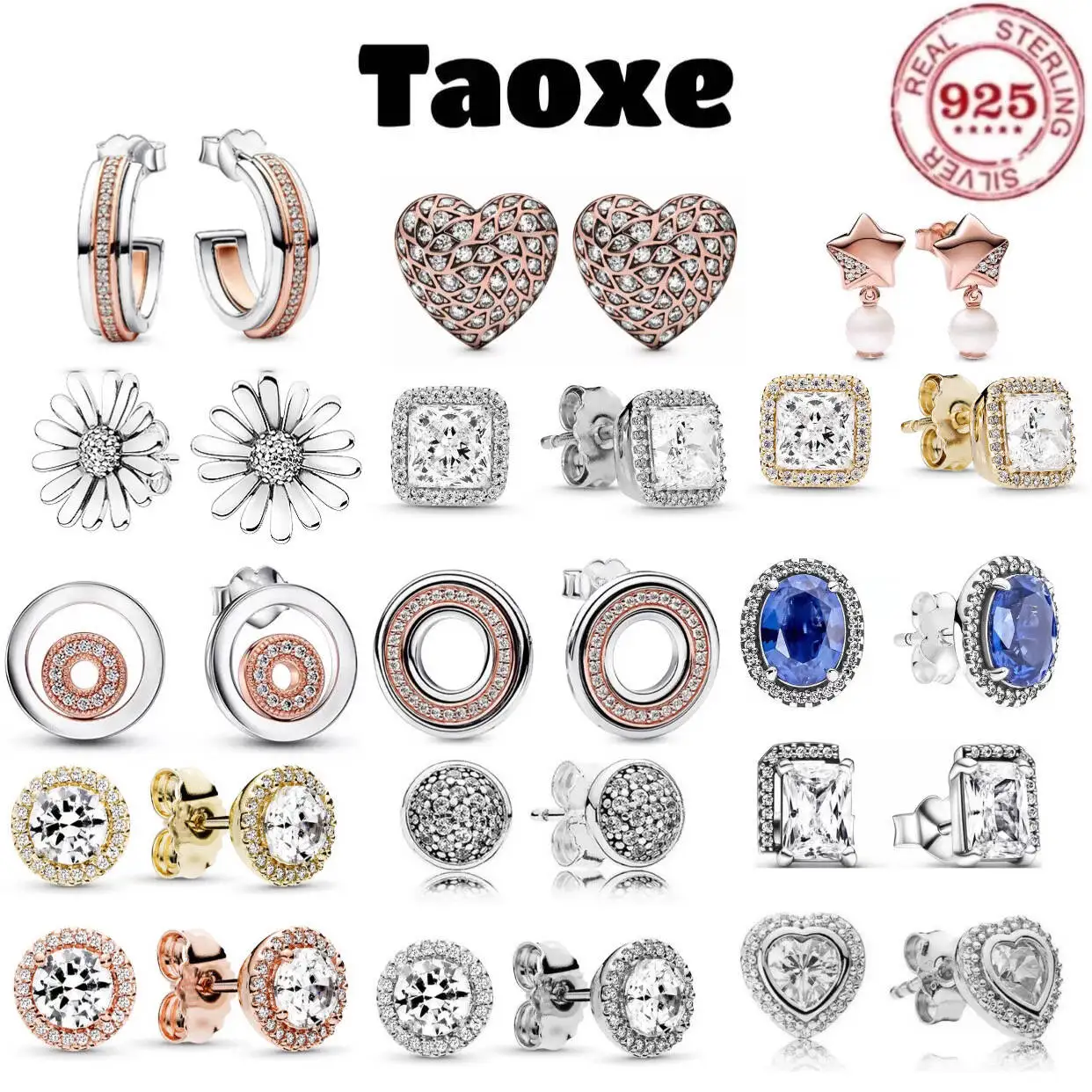 

Серьги из чистого серебра 925% с хризантемами и овальными сердечками, роскошные серьги с цирконием для женщин, свадебные украшения, изысканные подарки Alu konsi