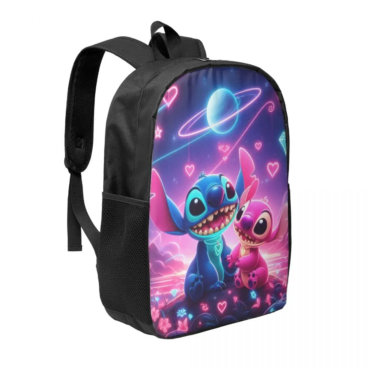 Custom Stitch Angel Starry Sky Love Backpack for Men Women School College Students Bookbag Fits 15 Inch Laptop Bags