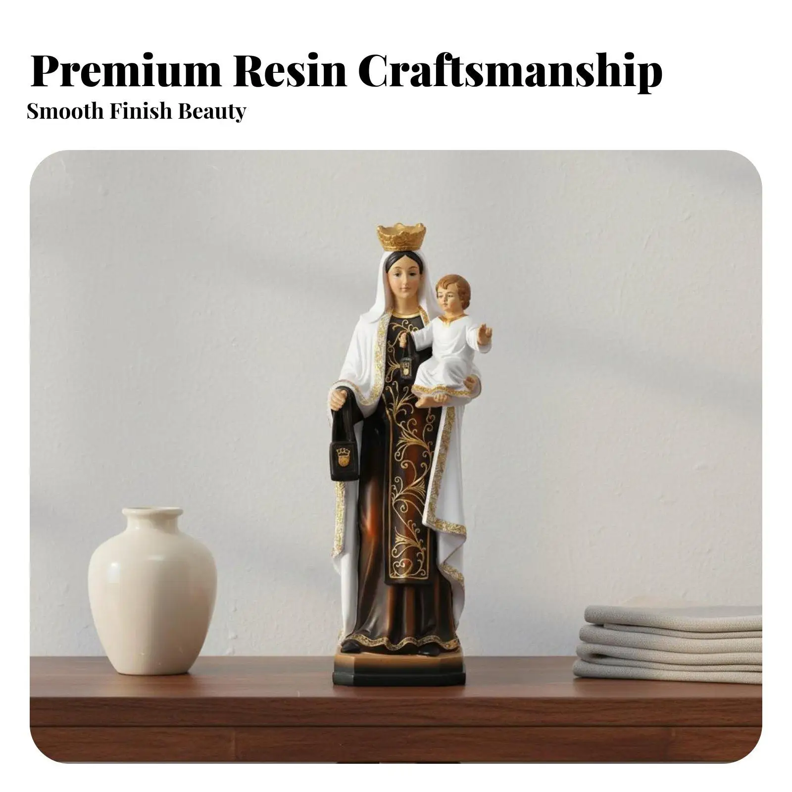 Sentimental Resin Figurine Mother Holding Child for Shelf Decor Elegant Family Sculpture Synthetic Statue Art