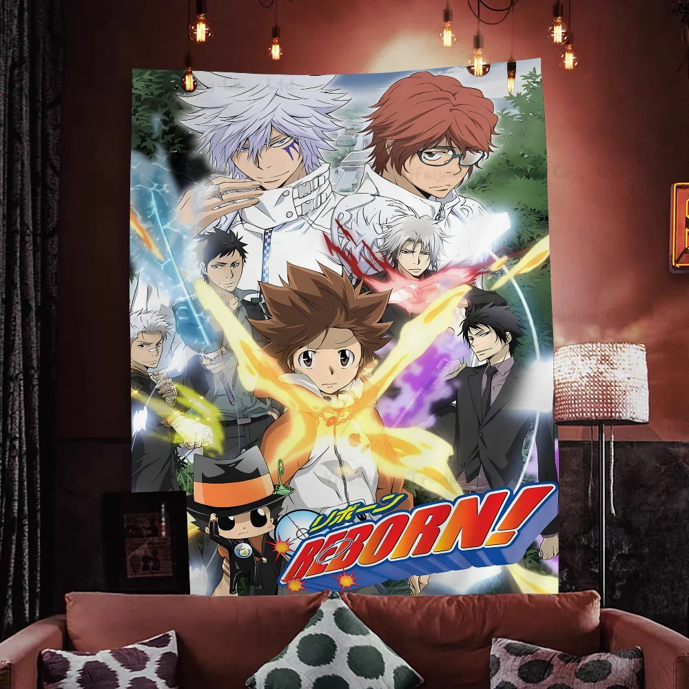 Katekyo Hitman Reborn Cartoon Tapestry Art Science Fiction Room Home Decor Wall Hanging Sheets