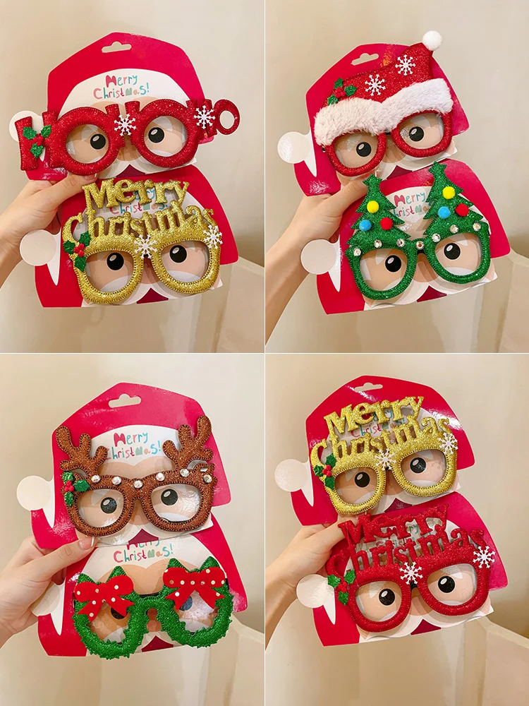 

Christmas Decorative Glasses Frame Funny Elk Gift Children's Dress Up Gift Cute Cartoon Decorative Mask Christmas Decorations