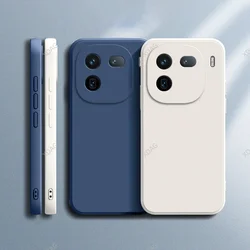 Luxury Liquid Silicone Phone Case Cover for VIVO iQOO 12 Pro 12Pro 5G Original Soft High Quality Candy Solid Color Housing Funda