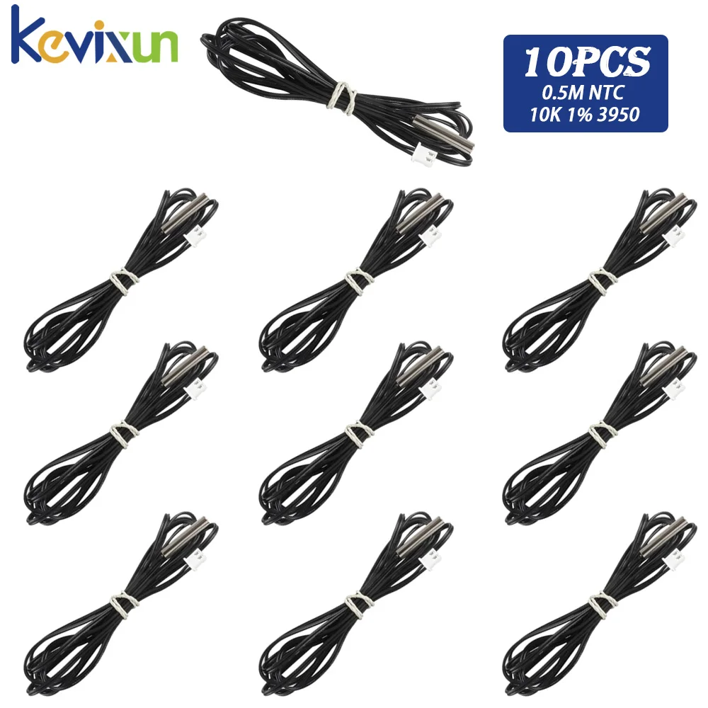 10 szt. Czujnik dokładna temperatura termistor NTC 0.5M 10K 1% sonda cyfrowy czujnik temperatury 3950 do W1209 W1401 zestaw DIY