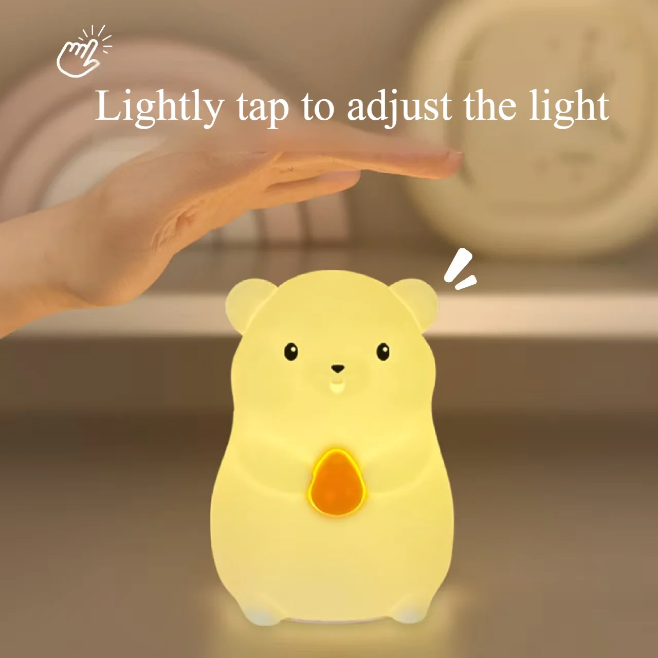 Niedliches Silikon-Einhorn, Schaf und Hamster, RGB-LED-Nachtlicht, USB wiederaufladbar, Cartoon-Tier-Touch-Lampe für Kinderzimmer, Dekoration, Geschenk