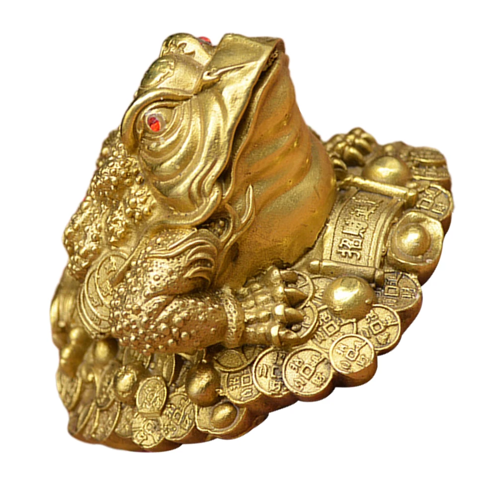 

Copper Gold Toad Frog Ornament Sculptures Wealth Frogs Statue Home Accessories Money Decor Animal Office