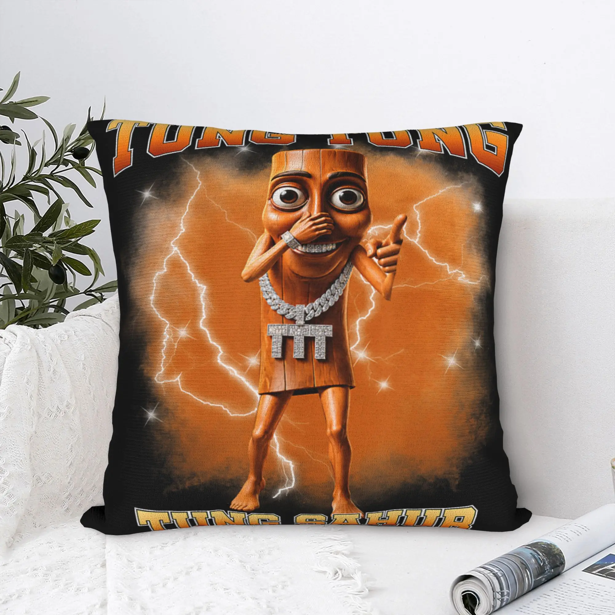 Funny Tung Tung Tung Sahur is Calling Meme Scuba Dance Meme Pillow Cover Comfy Cushion Cover Pillow Case For Bedroom Home Decor