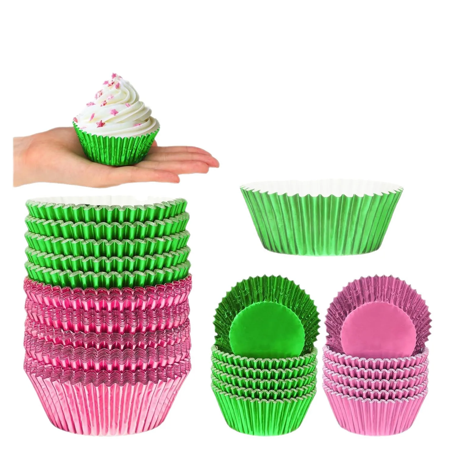 Heavy-Duty Foil Muffin Liners, 200-Count: Thickened No-Stick Baking Cups That Hold Shape Perfectly for Party Themes