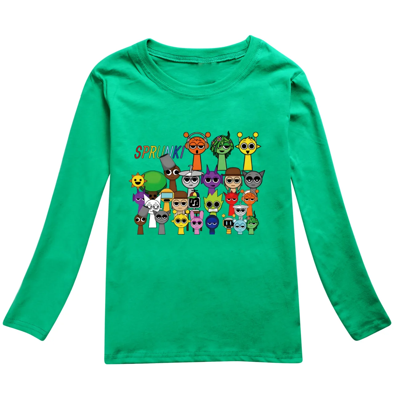 Bonito Sprunki Roupas Dos Desenhos Animados Outono Crianças Jogo Incredibox T Shirt Do Bebê Meninas Manga Longa Tops Criança Meninos O-pescoço Algodão T-shirt