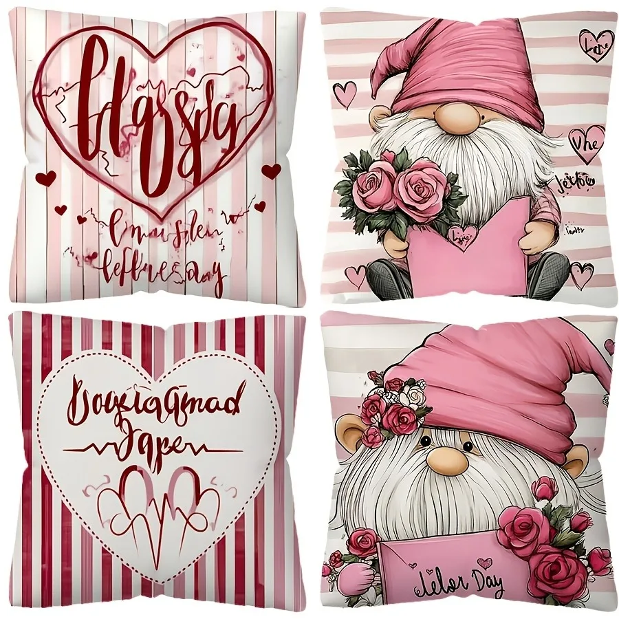 Valentine's Day decoration Pillowcase Gift Dwarf Love Letter pattern Design Sofa cushion cover sweet romantic bedroom decoration