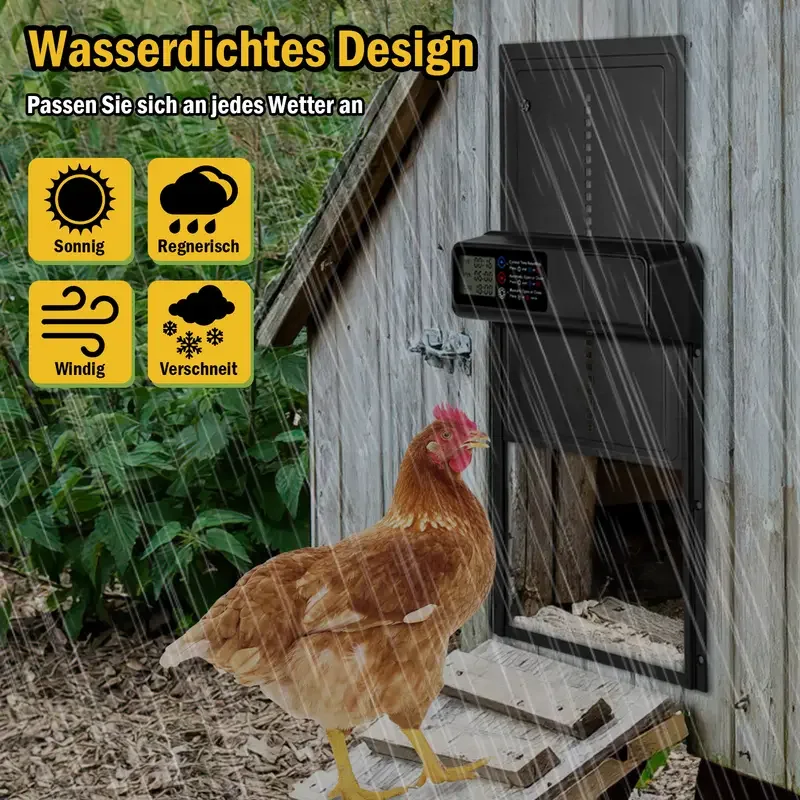 安全ゲート挟み込み防止機能小型ペット用品LCDディスプレイ自動鶏小屋ドア制御開閉式格納ドア