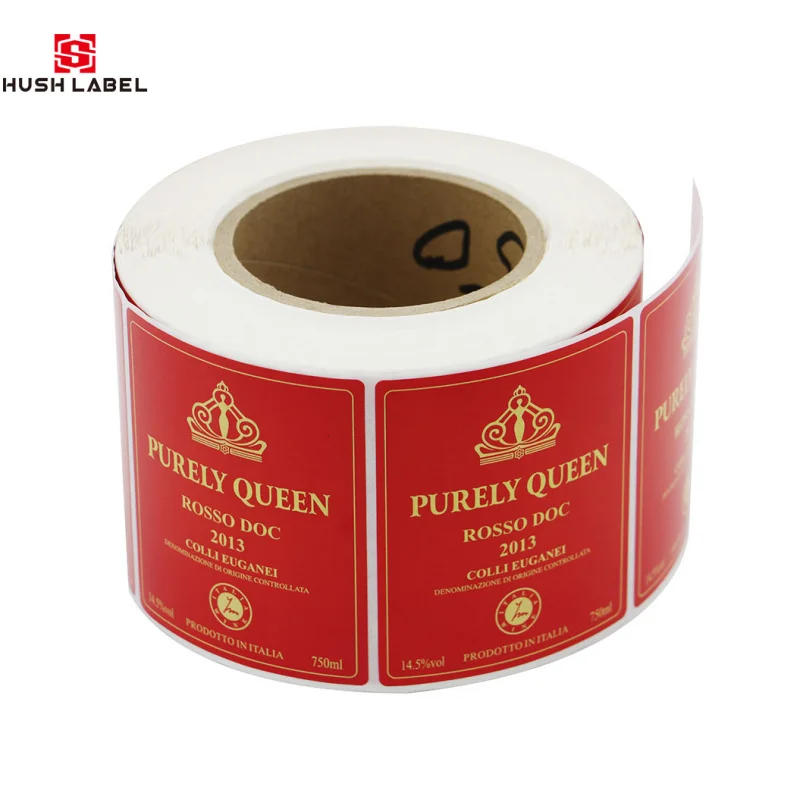 custom.Custom Printing Self Adhesive Embossed Metal Stickers Red Wine Perfume Bottle Printed Labels