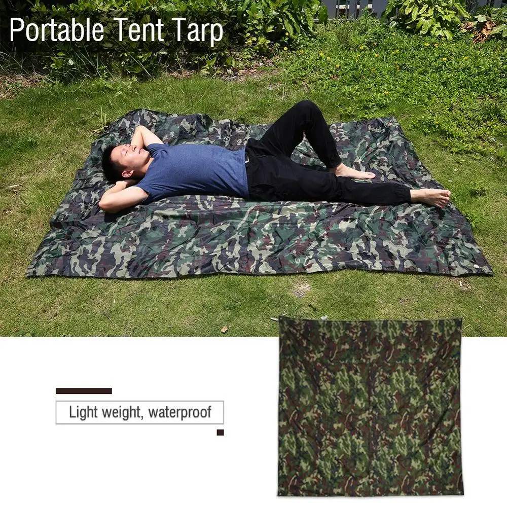 Camouflage Tent Tarp Ultralight Camping Hunting Shelter Rainproof Tarp Tourist Awning Portable Camping Survival Tent