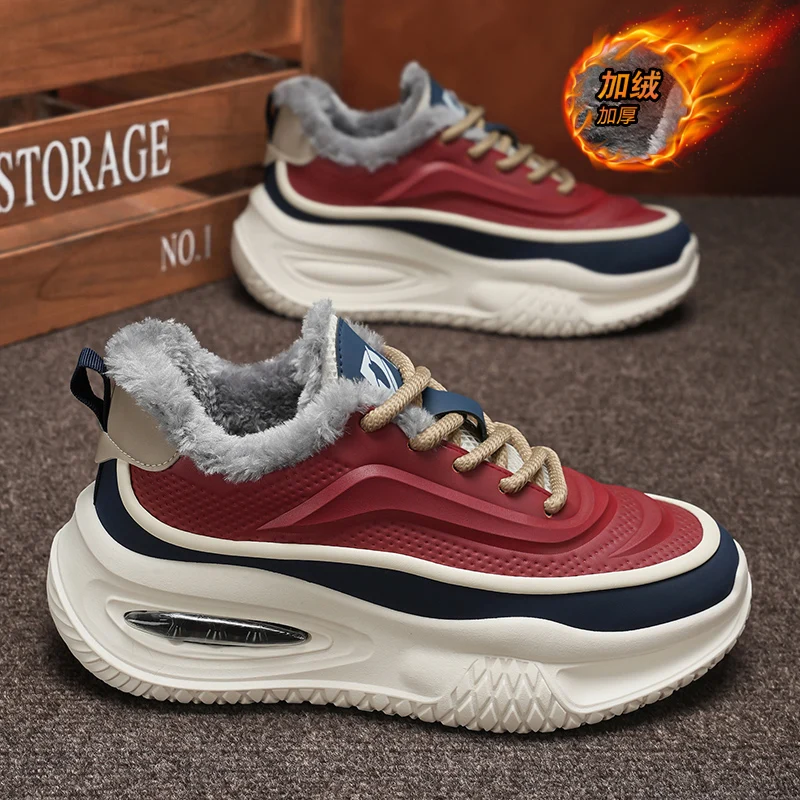 Bottes de neige d'hiver pour hommes, doublure en fausse fourrure, épaisses et chaudes, design une pièce, antidérapantes, durables, grande taille, séchage rapide, idéales, 2025