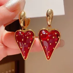 Personalized fashion heart-shaped strawberry earrings high-grade love jewelry