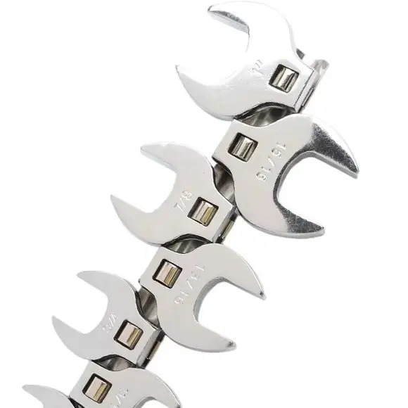 11Pcs 3/8 Inch Drive Crowfoot Wrench Set Metric Open End Spanner For Automotive Repair And Tight Space Bolt Loosening Hand Tools