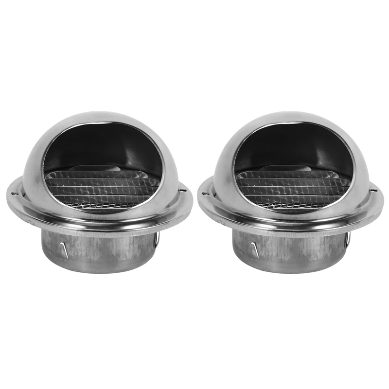 

2X Stainless Steel Ventilation Wall Air Vent Exhaust Extractor Ducting 80Mm