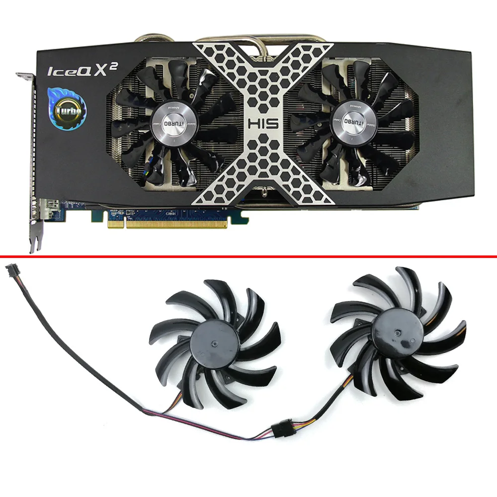 

DIY 85mm 2PCS FD7010H12S R9 280X 285 270X R9 7970 IceQ X2 Turbo iPower IceQ Gpu Cooler For HIS R9 280X 285 Graphics Card Fan